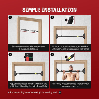 Yes4All Doorway Mount Chin & Pull Up Bar for Home Exercise, (Open Box)