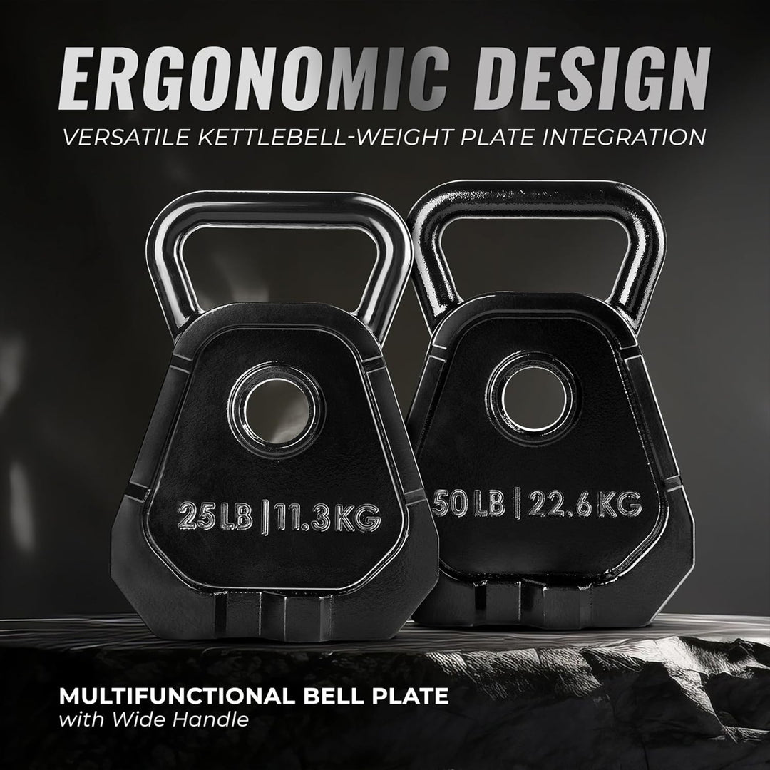 Yes4All 50 Pound Multifunctional Kettlebell and Olympic Bell Weight Plate Combo - VMInnovations