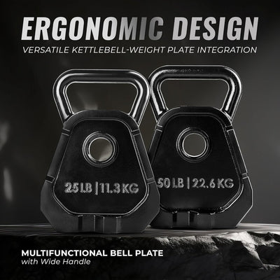 Yes4All 50 Pound Multifunctional Kettlebell and Olympic Bell Weight Plate Combo - VMInnovations