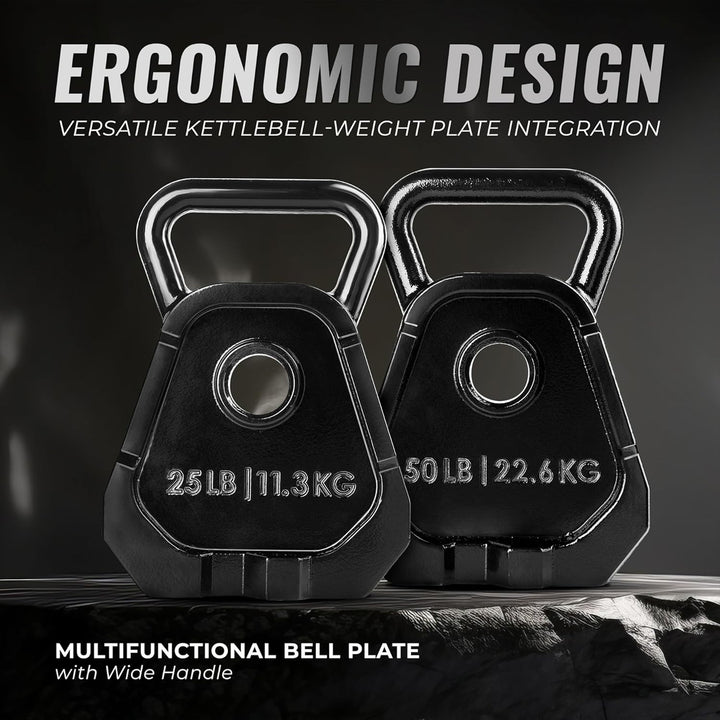 Yes4All 50 Pound Multifunctional Kettlebell and Olympic Bell Weight Plate Combo - VMInnovations