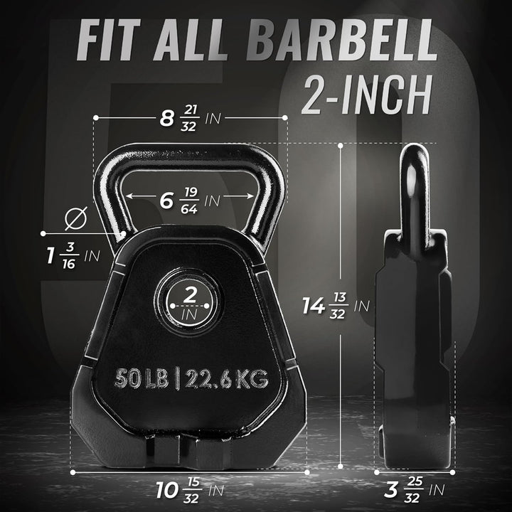 Yes4All 50 Pound Multifunctional Kettlebell and Olympic Bell Weight Plate Combo - VMInnovations