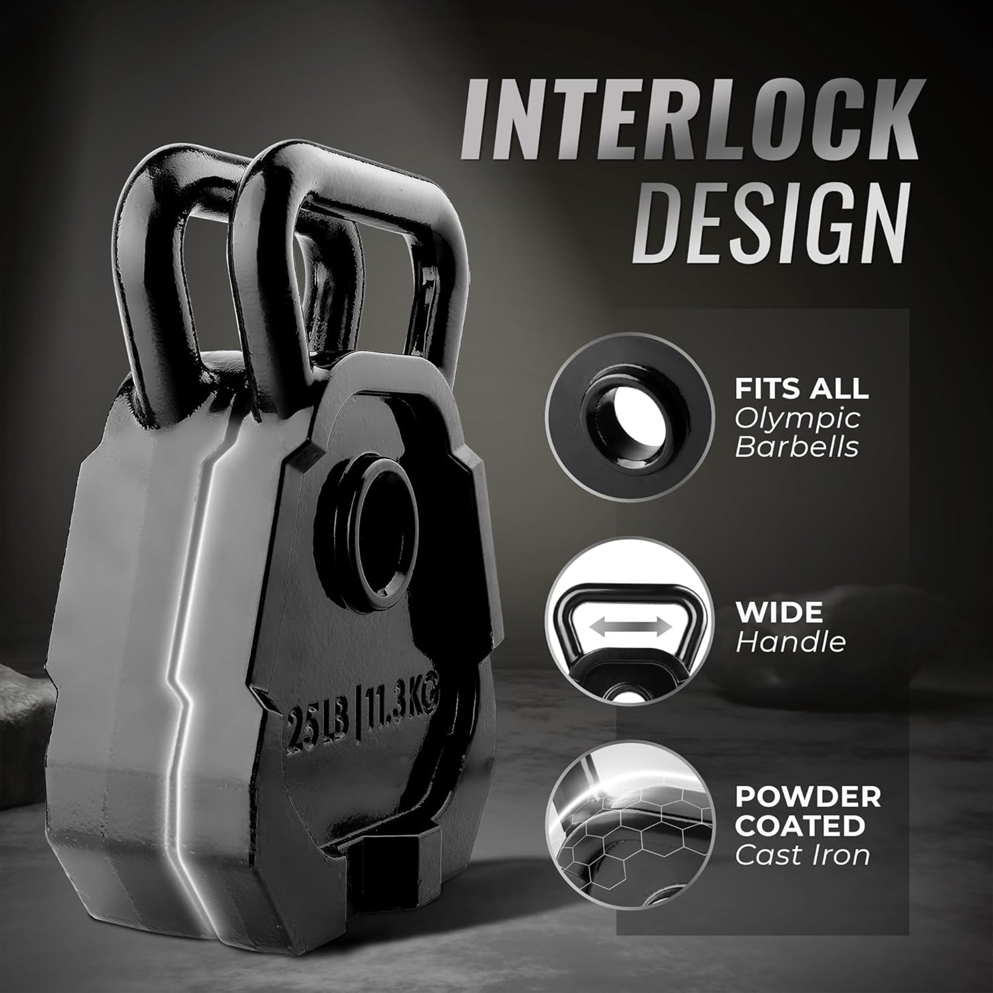 Yes4All 50 Pound Multifunctional Kettlebell and Olympic Bell Weight Plate Combo - VMInnovations