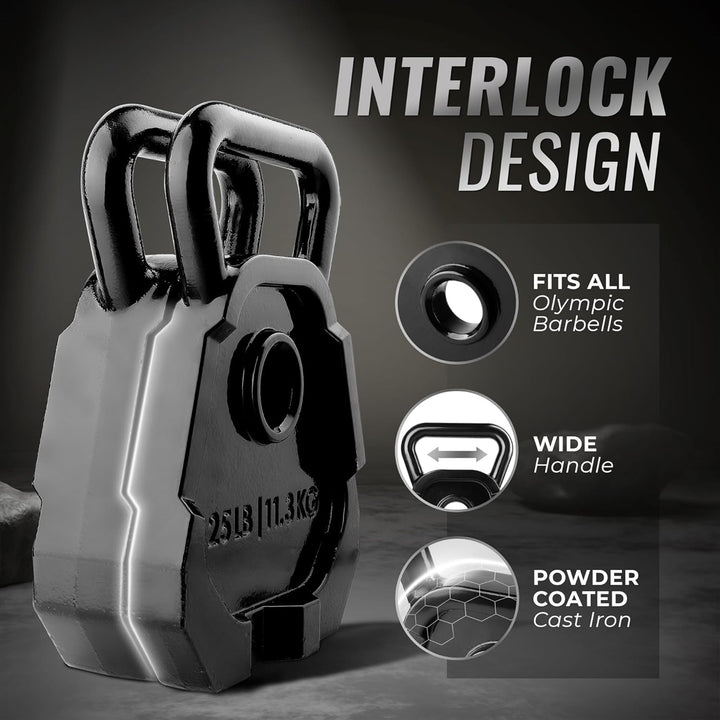 Yes4All 50 Pound Multifunctional Kettlebell and Olympic Bell Weight Plate Combo - VMInnovations