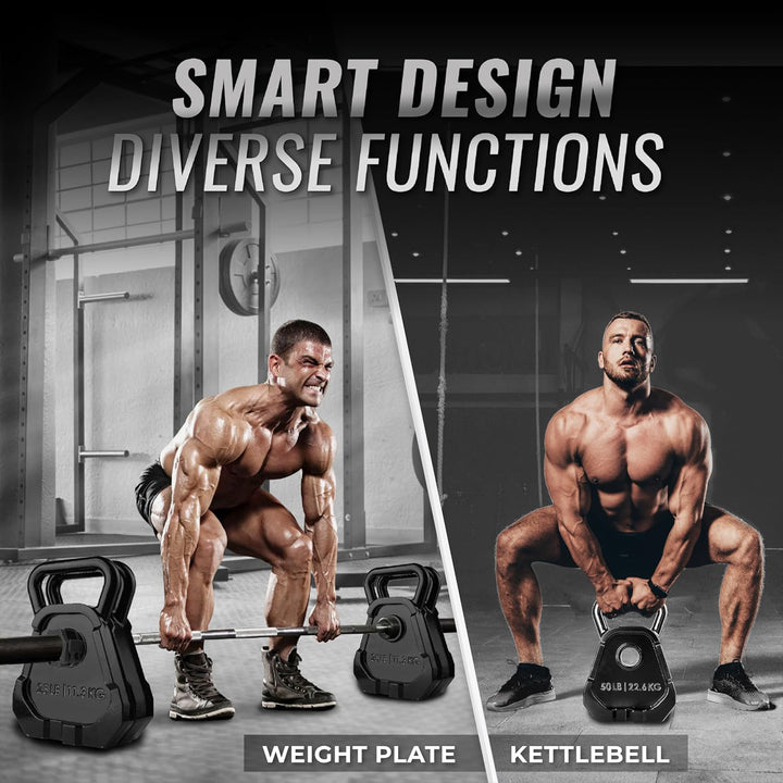 Yes4All 50 Pound Multifunctional Kettlebell and Olympic Bell Weight Plate Combo - VMInnovations