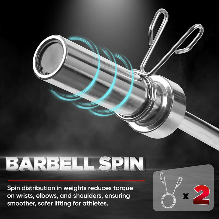 Yes4All Olympic Barbell Steel Curl Bar for Full Body Strength Workouts, 300 lbs - VMInnovations