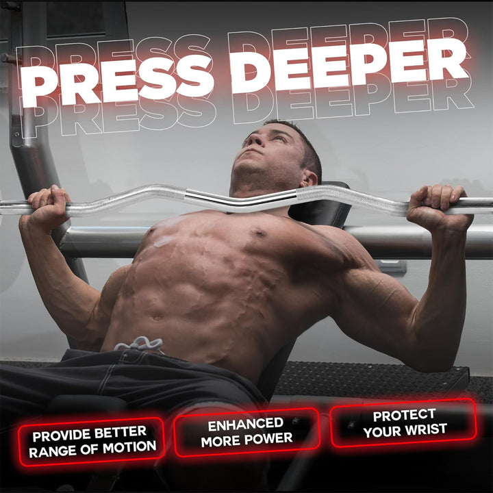 Yes4All Olympic Barbell Steel Curl Bar for Full Body Strength Workouts, 300 lbs - VMInnovations