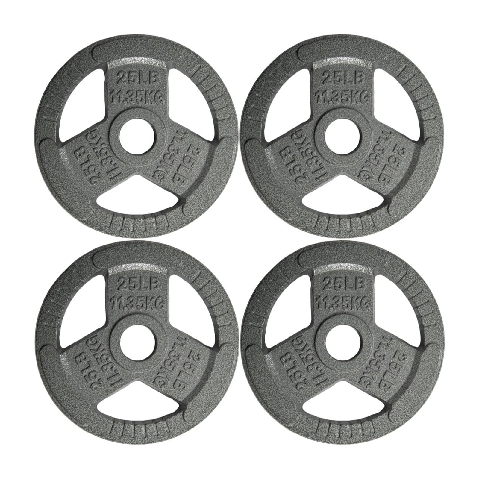 Yes4All 4 Pack Cast Iron Olympic Weight Plates with Tri-Grip Handles, 25 Pounds - VMInnovations