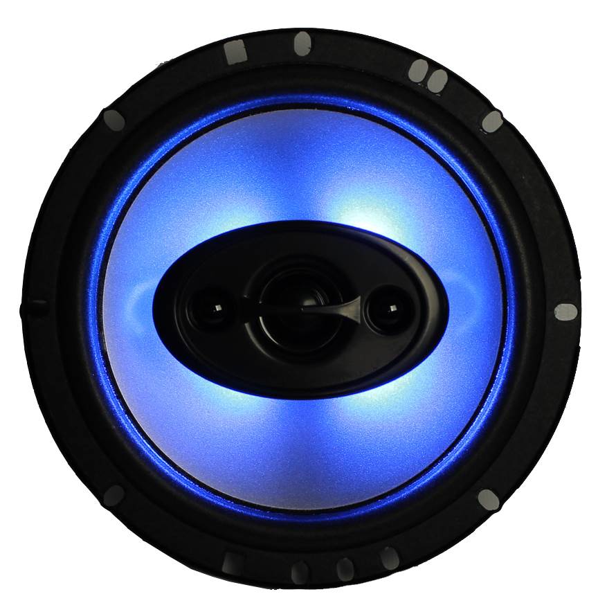 2) New Dual TS65 6.5" 140 Watt 3 Way Coaxial Car Speakers w/Blue Neon Lights