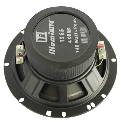 2) New Dual TS65 6.5" 140 Watt 3 Way Coaxial Car Speakers w/Blue Neon Lights