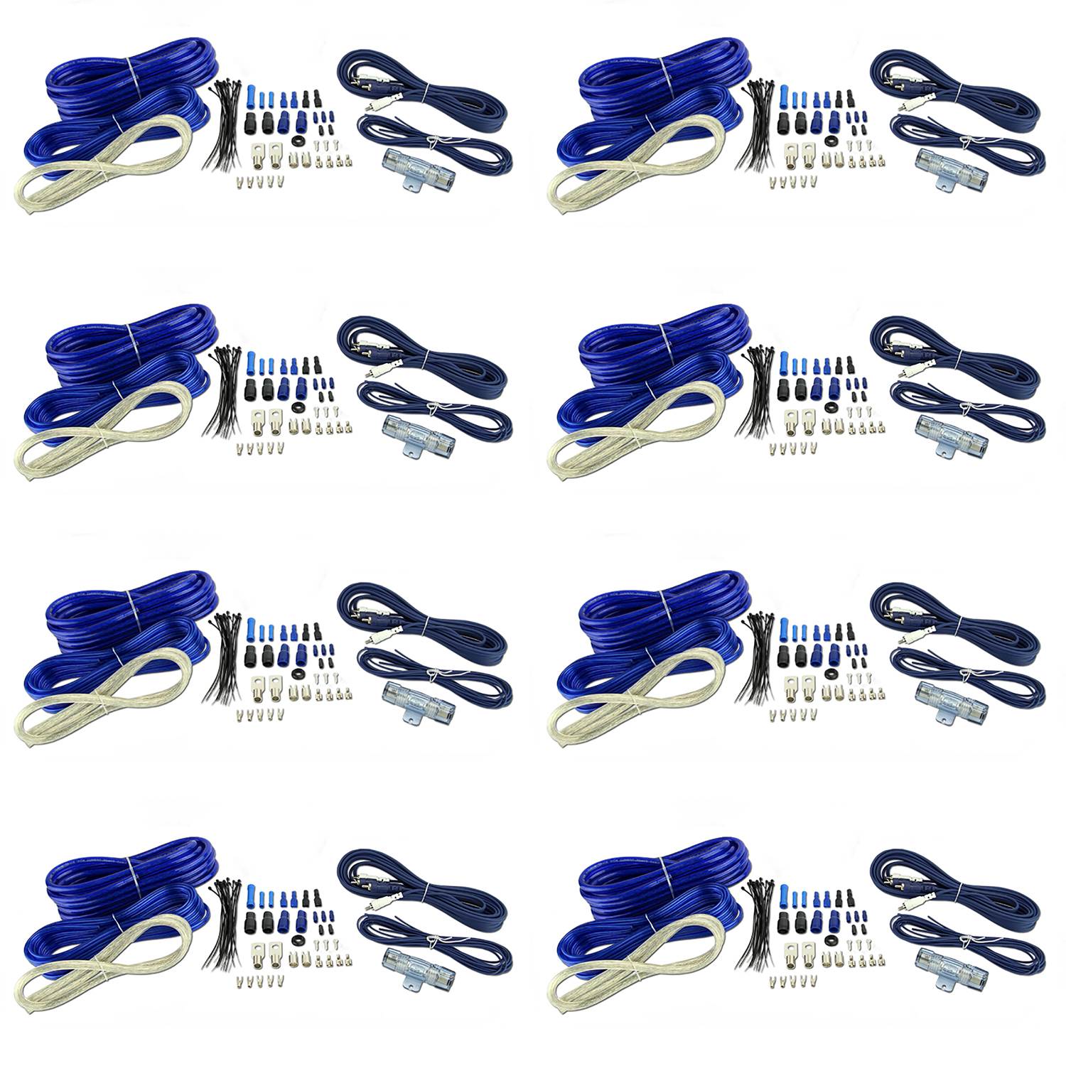 VM Audio 4-Gauge Car Amplifier Installation Wiring Wire Kit+RCA (8 Pack) SRSK4B