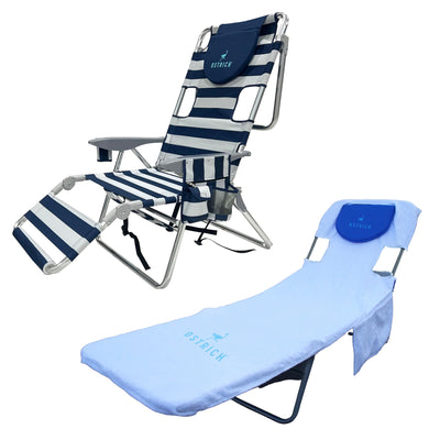 Ostrich The Backpack 3N1 Lounge Chair with Rear Cooler Bag & Custom Fitted Towel