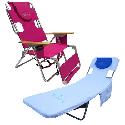 Ostrich The Woody Backpack 3N1 Lounge Chair w/ Cooler Bag & Custom Fitted Towel