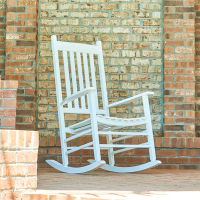 Shine Company Vermont Hardwood Porch Furniture Rocker Chair, White (Open Box) - VMInnovations