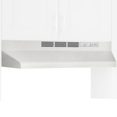 Broan-NuTone Under-Cabinet Ductless Range Hood with Charcoal Filter, 24", White - VMInnovations