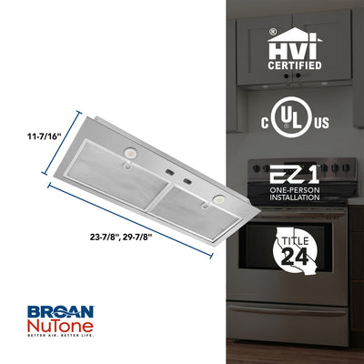 Broan-NuTone Custom Built-In Power Pack Insert, 30", Stainless Steel (Open Box)