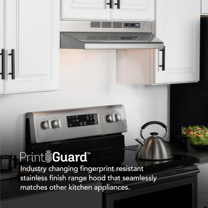 Broan-NuTone Convertible Range Hood, 30 Inch, 230 Max CFM, PrintGuard Stainless - VMInnovations