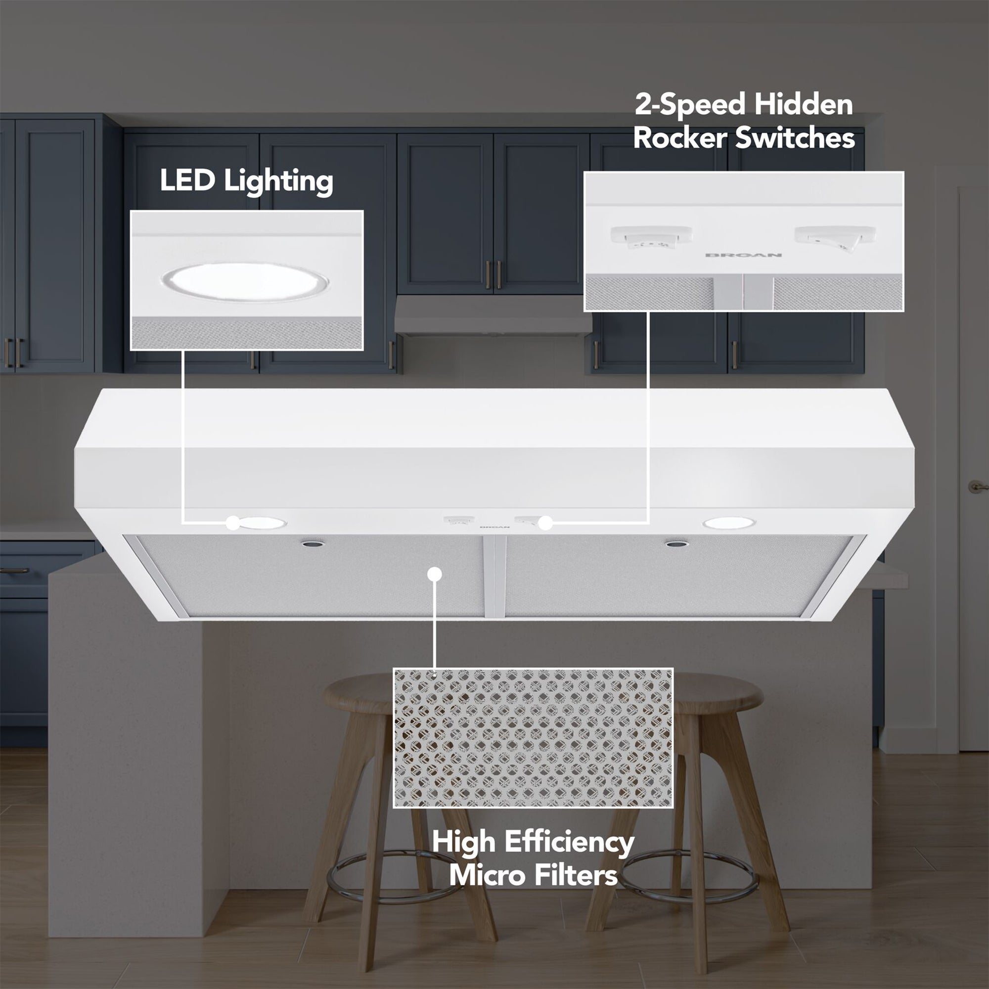 Broan-NuTone Under Cabinet Range Hood, ENERGY STAR 350 Max Blower CFM (Open Box)
