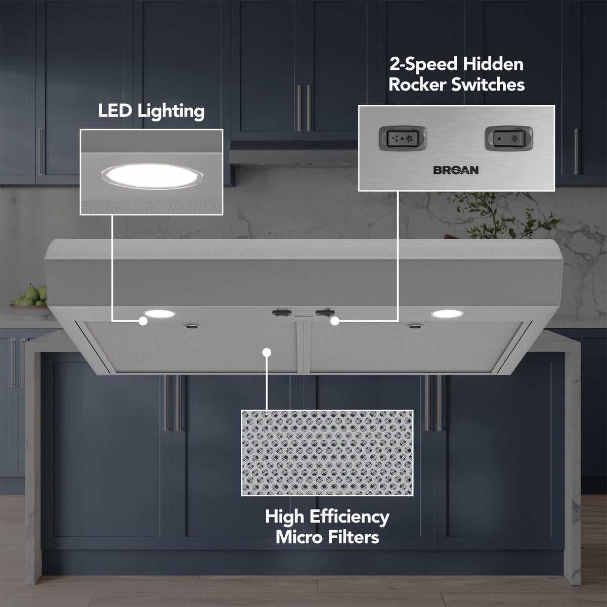 Broan-NuTone 30" Under Cabinet Range Hood, 350 Max Blower CFM (Open Box)