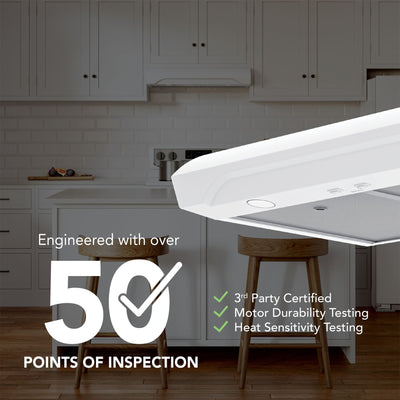 Broan-NuTone 30" Under Cabinet Rangehood, ENERGY STAR, 350 Max Blower CFM, White - VMInnovations