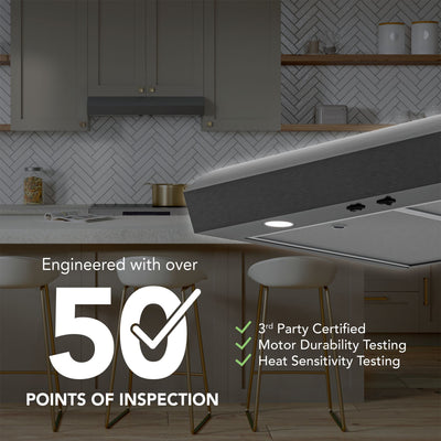 Broan-NuTone 30" Under Cabinet Range Hood, ENERGY STAR 350 Max Blower CFM, Black - VMInnovations