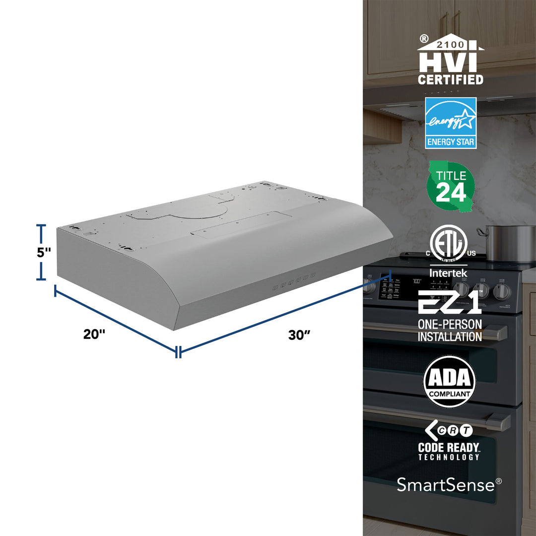Broan-NuTone 30" Under Cabinet Range Hood, ENERGY STAR, 490 Max Blower CFM - VMInnovations