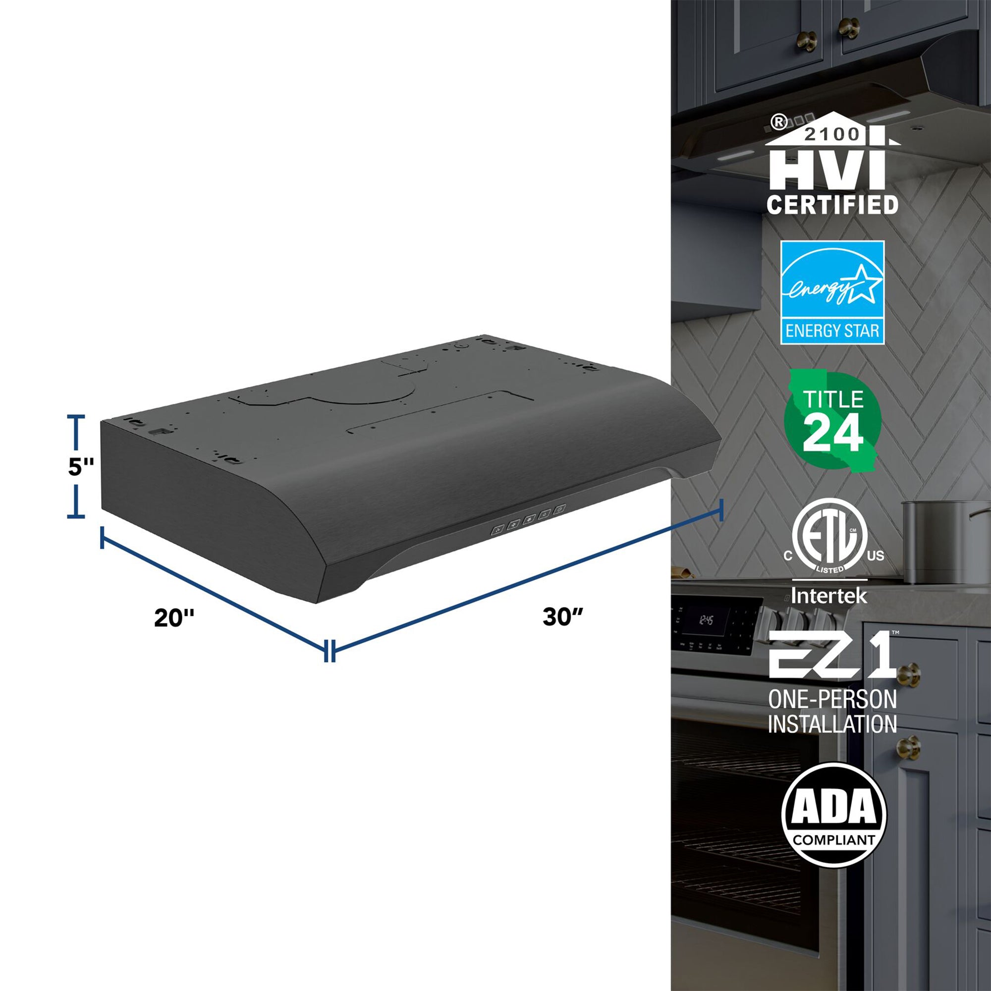 Broan-NuTone 30" Under Cabinet Range Hood, ENERGY STAR 350 Max Blower (Open Box)