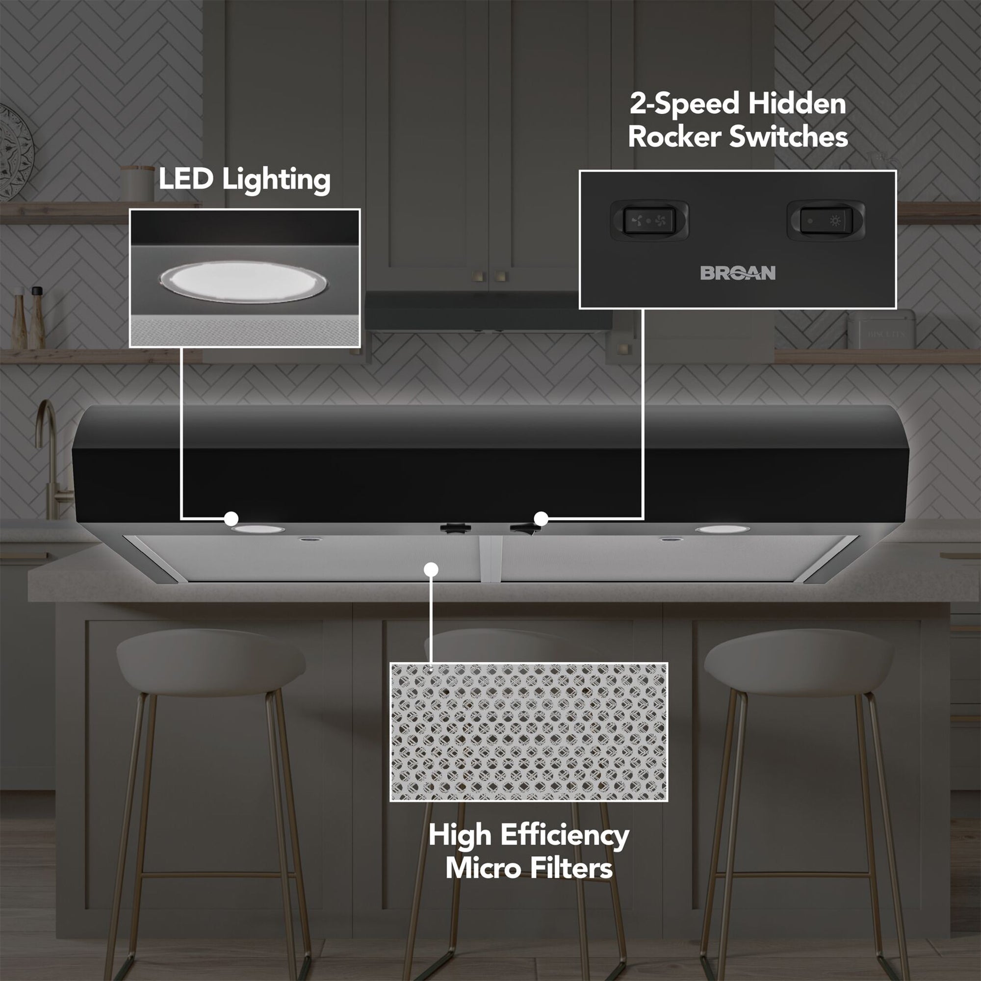 Broan-NuTone 30" Under Cabinet Range Hood, ENERGY STAR 350 Max Blower (Open Box)