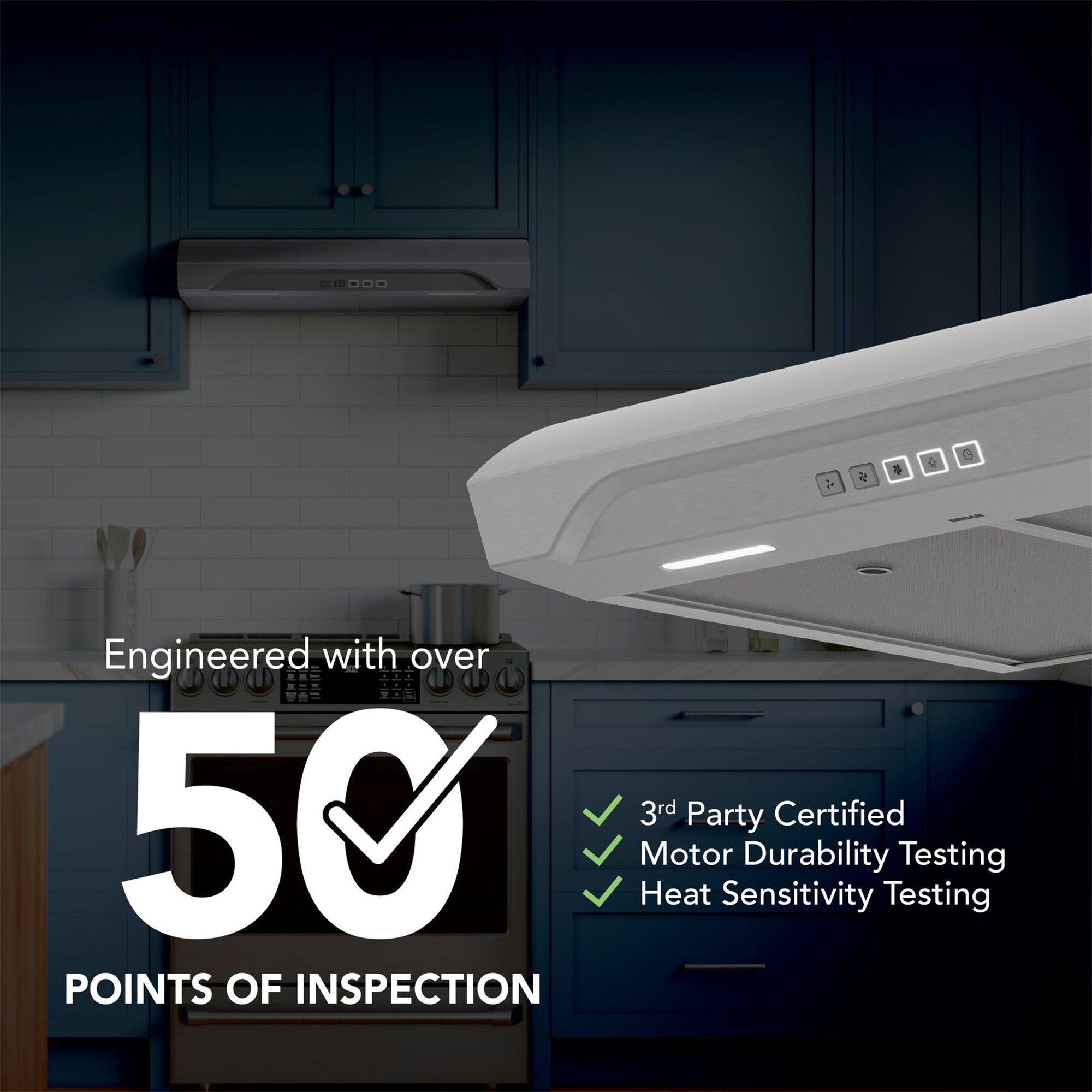 Broan-NuTone 30" Under Cabinet Range Hood, ENERGY STAR, 350 Max Blower CFM - VMInnovations