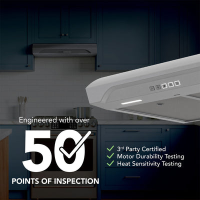 Broan-NuTone 30" Under Cabinet Range Hood, ENERGY STAR, 350 Max Blower CFM - VMInnovations