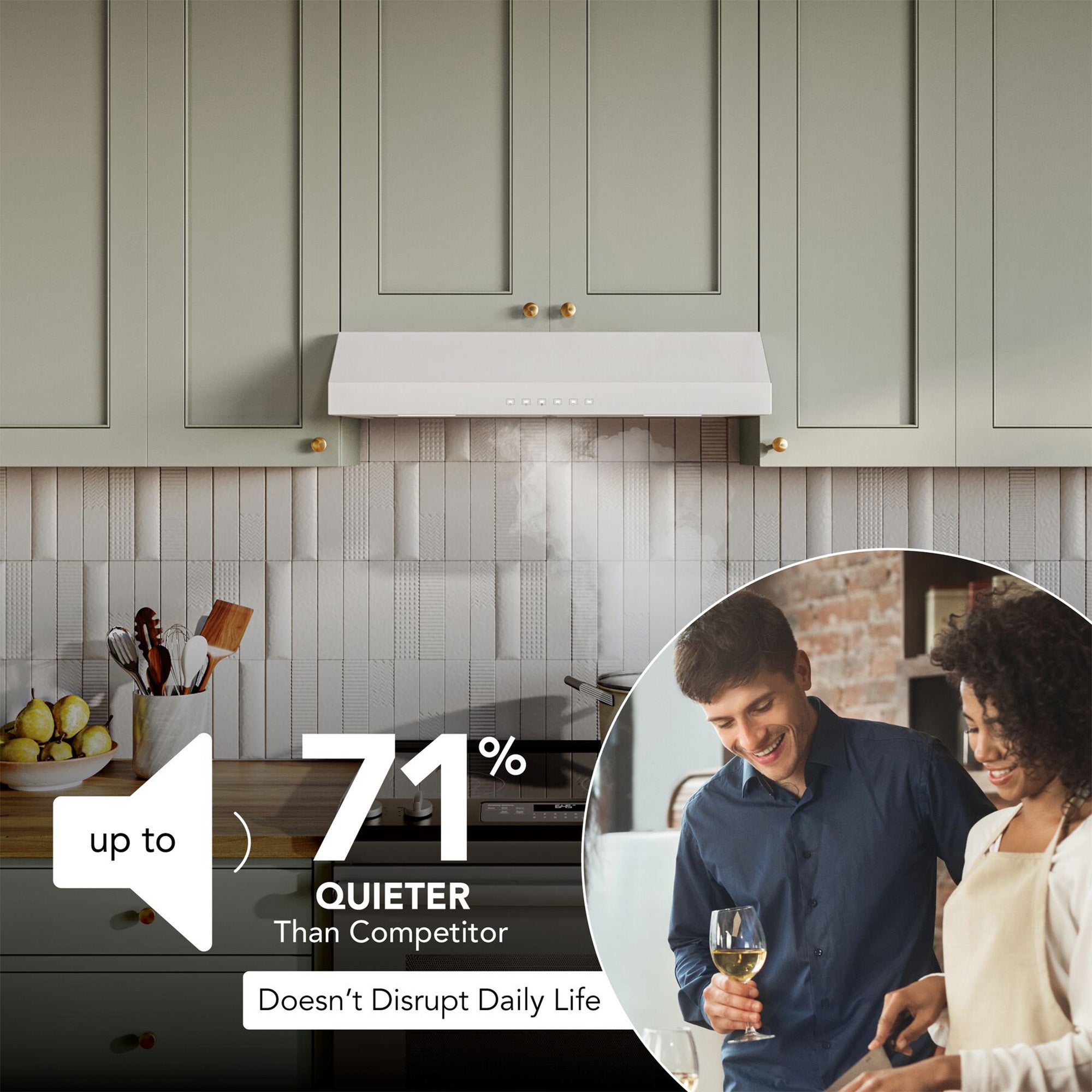 Broan-NuTone 30" Under Cabinet Range Hood, ENERGY STAR 490 Max Blower CFM, White - VMInnovations
