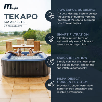 MSpa Tekapo Square Inflatable Bubble Spa,Thermal Cover,Outdoor Hot Tub(Open Box)