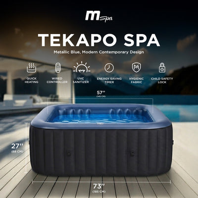 MSpa Tekapo Square Inflatable Bubble Spa,Thermal Cover,Outdoor Hot Tub(Open Box)