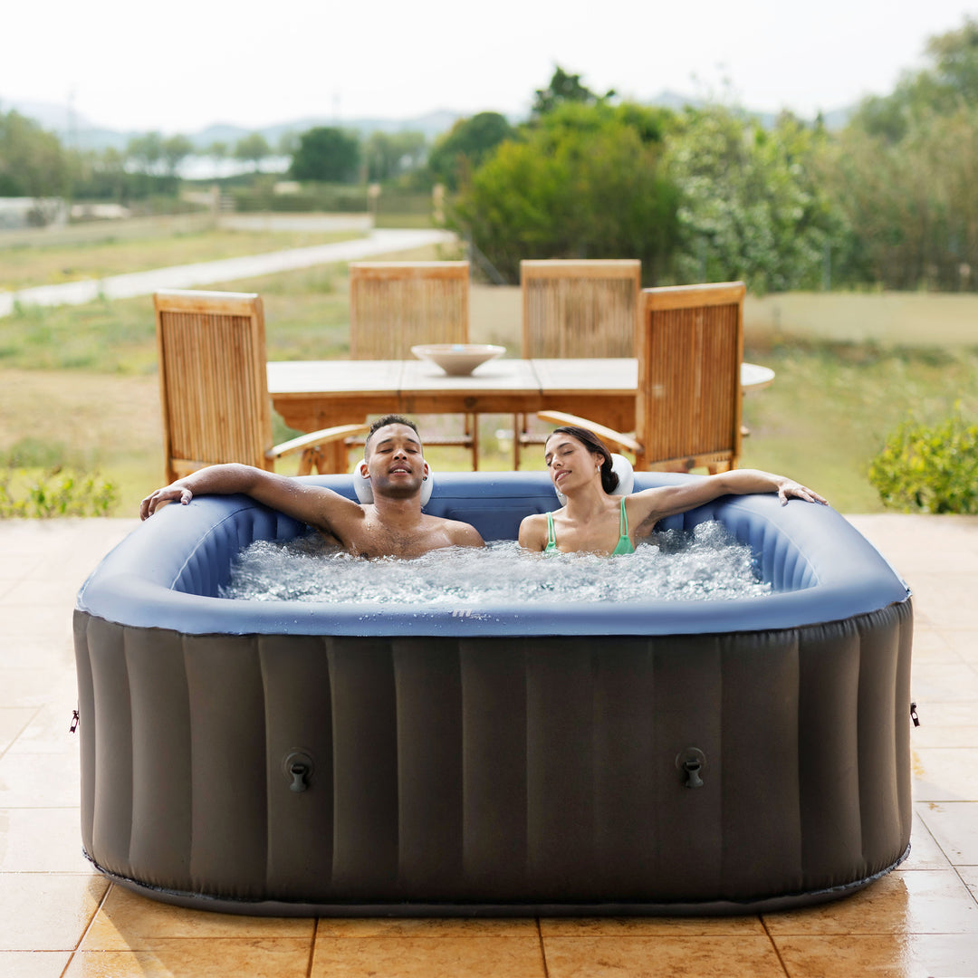 MSpa Tekapo 6Person Square Inflatable Bubble Spa, Thermal Cover, Outdoor Hot Tub - VMInnovations