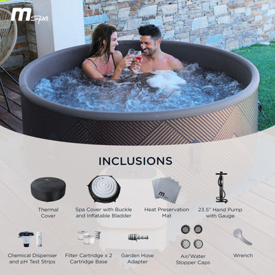 MSpa Mono 6-Person Round Inflatable Bubble Spa, Thermal Cover, Energy-Efficient