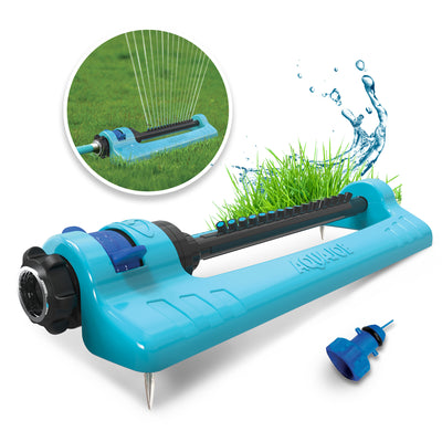Aqua Joe Oscillating Sprinkler, Ground Spike with Adjustable Spray, 3400 Sq. Ft.