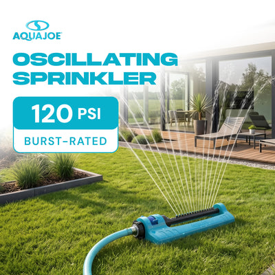 Aqua Joe Oscillating Sprinkler with Adjustable Spray, 3600 Square Foot Coverage