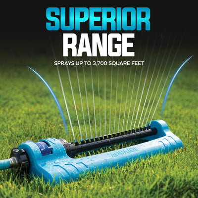 Aqua Joe Oscillating Sprinkler, Ground Spike with Adjustable Spray, 3700 Sq. Ft.