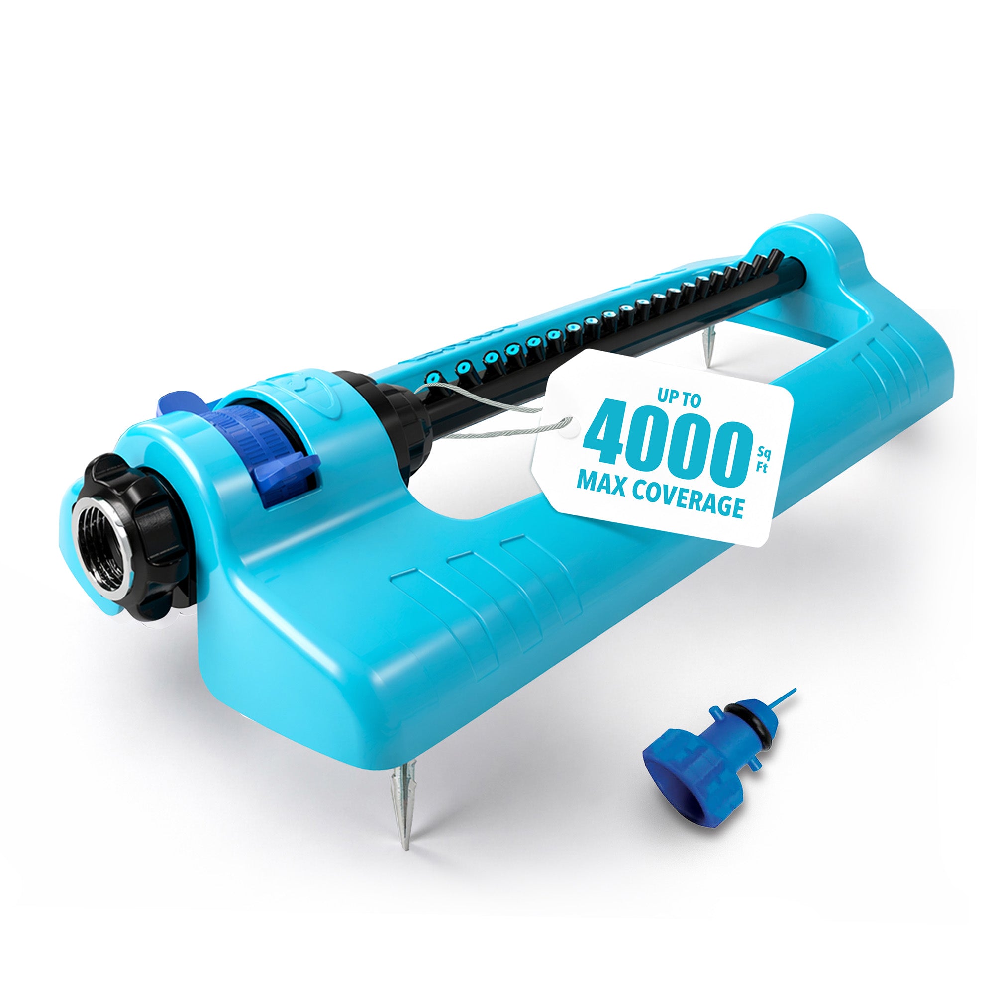 Oscillating Sprinkler w Adjustable Spray, Standard Base/Metal Ground (Open Box)