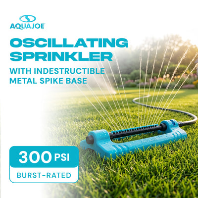Aqua Joe Oscillating Sprinkler, Ground Spike with Adjustable Spray, 4400 Sq. Ft. - VMInnovations