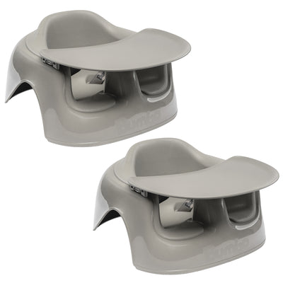 Bumbo Plastic Floor Seat Lite Baby Chair with Tray, 3-12 Months, Breige, 2 Pack
