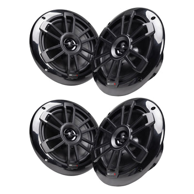 MB Quart NF1-116B Nautic Series Marine Coaxial Speakers, 2 Pair, 6.5 Inch, Black - VMInnovations