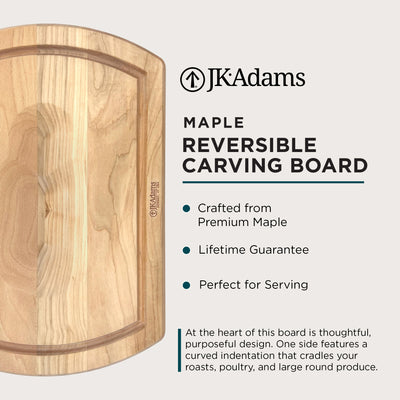 J.K. Adams Maple Reversible Carving Board, Wood Cutting Board, 20" x 14" x 1.25" - VMInnovations