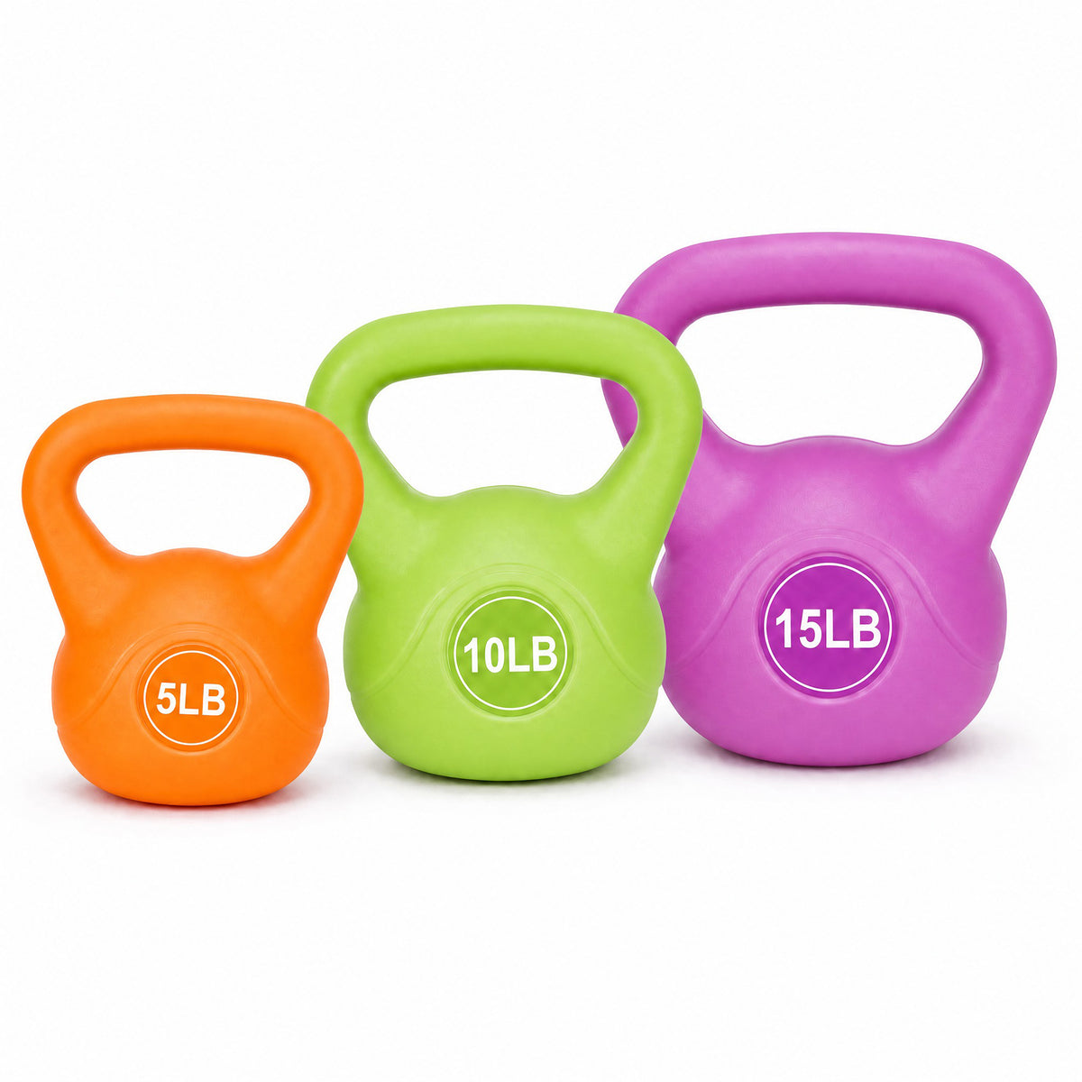 BalanceFrom Sand-Filled Kettlebell Weights Set of 5, 10, and 15 lb, Multicolor