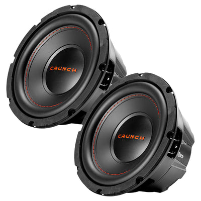 Crunch 2 Pack CRW8D4 8" 250 Watt MAX 4 Ohm Dual Voice Coil Car Subwoofer Speaker - VMInnovations