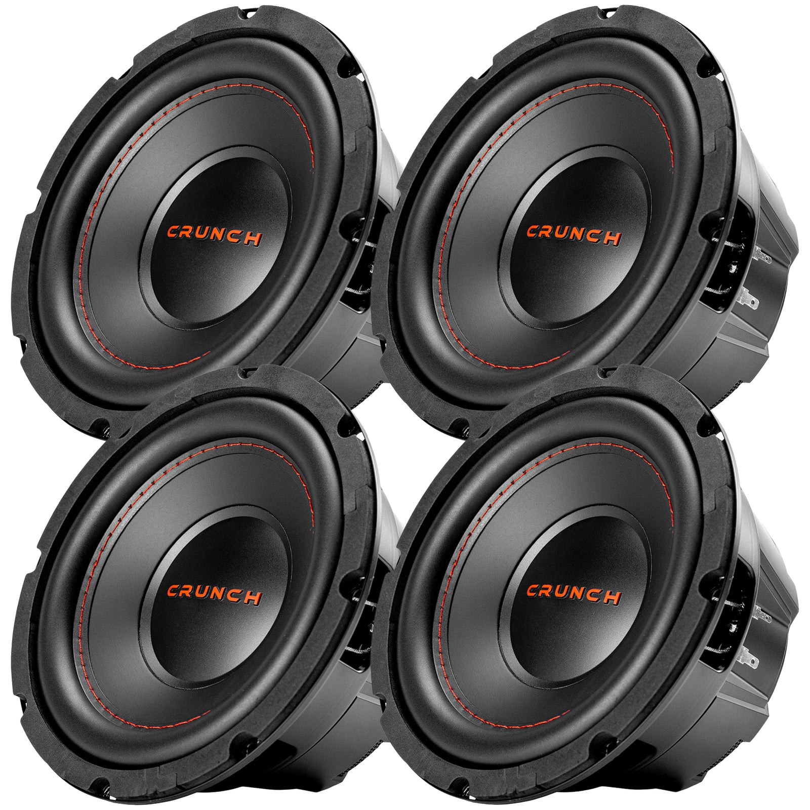 Crunch 4 Pack CRW8D4 8" 250 Watt MAX 4 Ohm Dual Voice Coil Car Subwoofer Speaker - VMInnovations