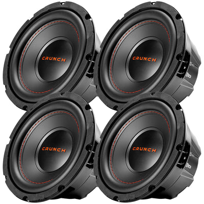 Crunch 4 Pack CRW8D4 8" 250 Watt MAX 4 Ohm Dual Voice Coil Car Subwoofer Speaker - VMInnovations