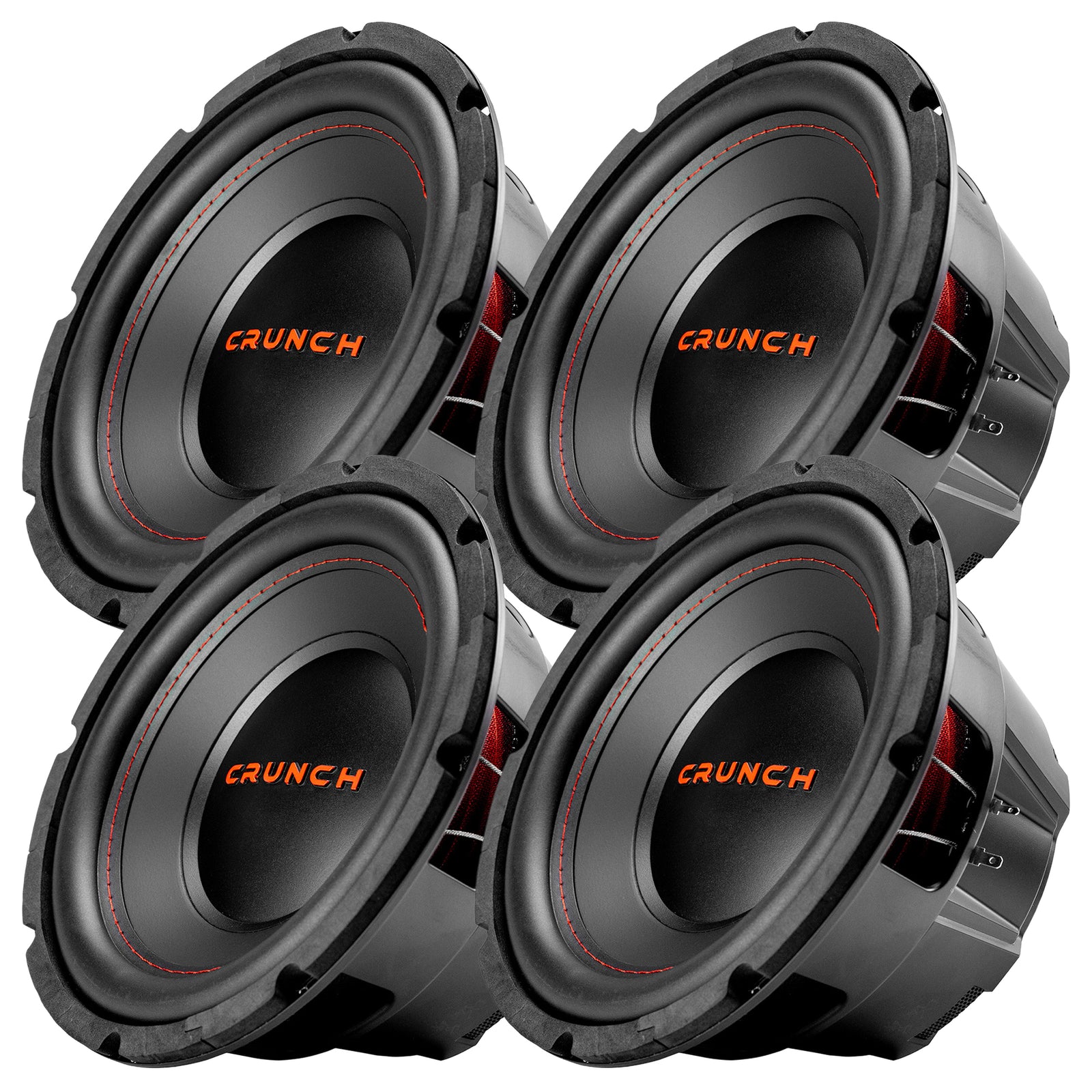 Crunch 4 Pack CRW10D4 10" 400W MAX 4 Ohm Dual Voice Coil Car Subwoofer Speaker - VMInnovations
