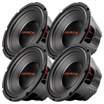 Crunch 4 Pack CRW10D4 10" 400W MAX 4 Ohm Dual Voice Coil Car Subwoofer Speaker
