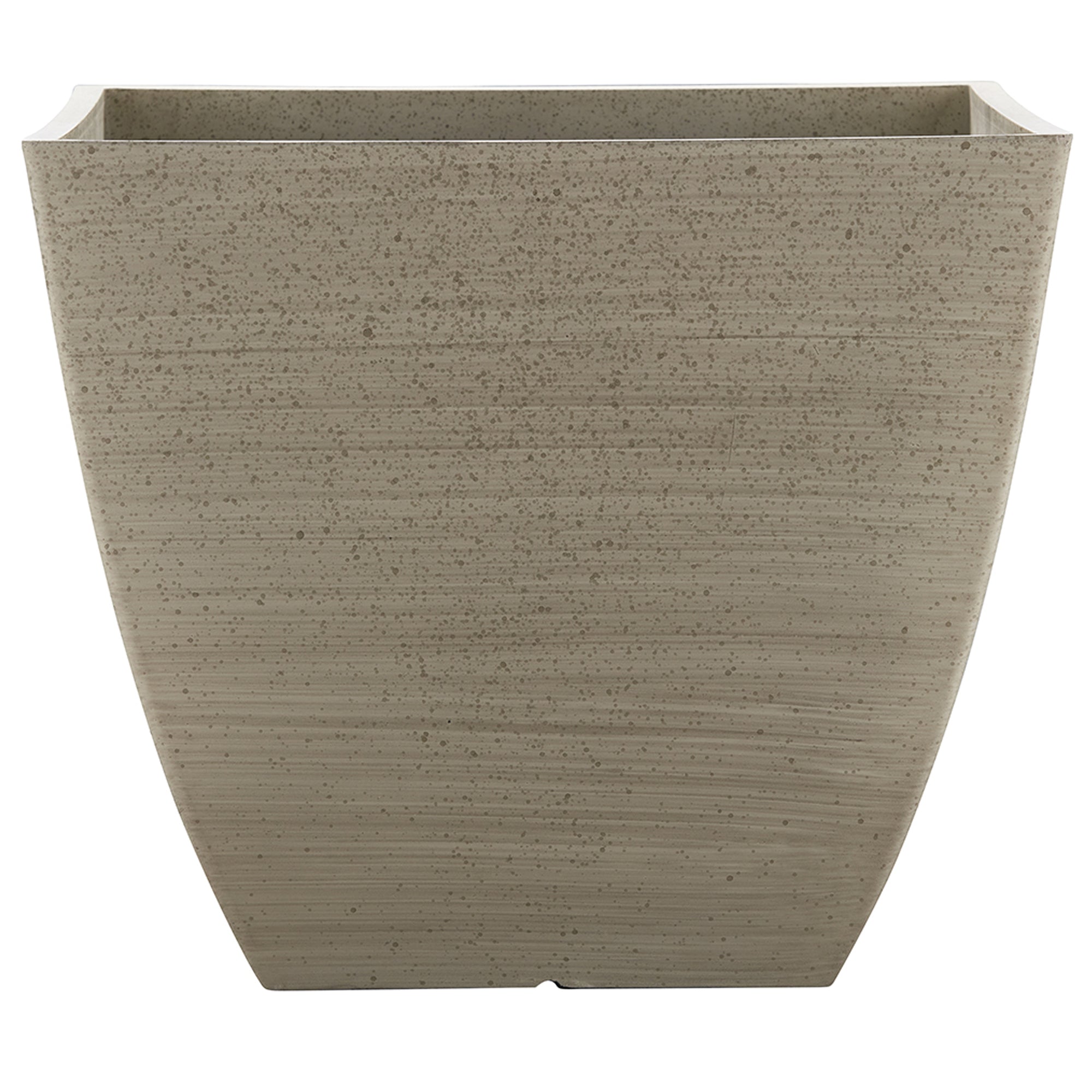 Southern Patio 16-Inch Newland Square Low Planter, UV Protected Resin, White