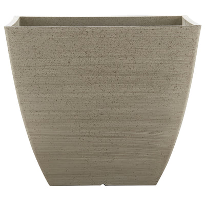 Southern Patio 16-Inch Newland Square Low Planter, UV Protected Resin, White